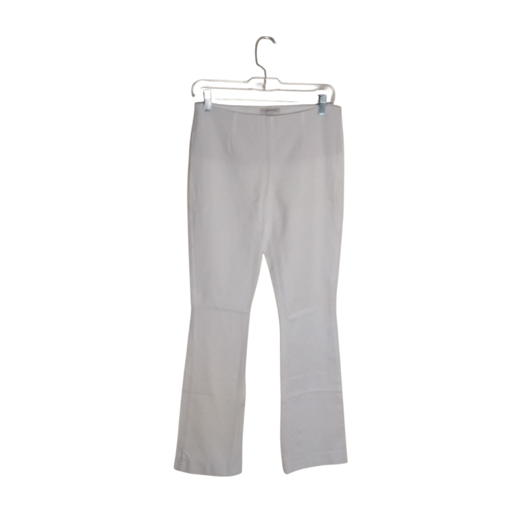 Boston Proper Women's 6 White Stretchy Zipper Wide Leg Cotton Spandex Pant